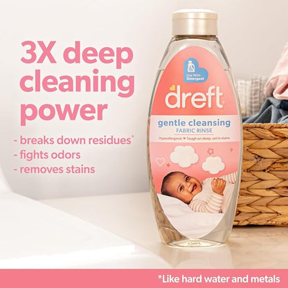 Dreft Baby Gentle Cleansing Fabric Rinse, 48 fl oz, Dermatologist Tested on Sensitive Skin, Odor Remover