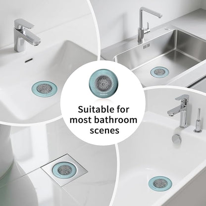 TRAPMATE Reversible Bathtub Drain Protector Hair Catcher/Easy Clean & Fast Drainage Drain Cover for Regular & Pop-up Drain (Teal)