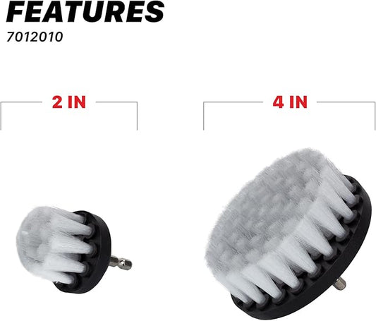 Maxshine 2" & 4" Universal 2-Piece Soft Leather Drill Brush Attachment Set – Professional Detailing for Leather, Fabric, Delicate Carpets & Convertible Tops – Gentle Cleaning Tool