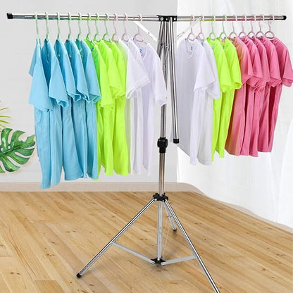 Collapsible Clothes Rack Foldable Portable Space Saving Clothes Drying Rack High Capacity Stainless Steel Laundry Drying Rack with 4 Branches