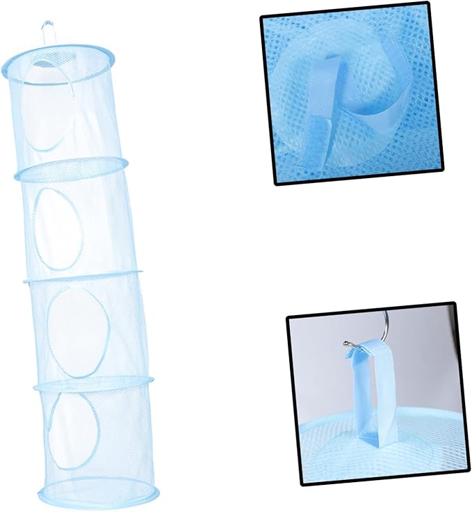 1pc Ventilated Drying Basket Space-saving Clothes Organizer Capacity and Four Compartments for Laundry and Toy Storage