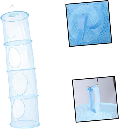 1pc Ventilated Drying Basket Space-saving Clothes Organizer Capacity and Four Compartments for Laundry and Toy Storage