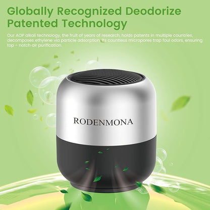 Ultra-Powerful Refrigerator Deodorizer, AOP Alkali Technology, Multi-Level O2 Filtering, 10 Year Lasting Odor Eliminator, More Effective Than Baking Soda Bamboo Air Purifying Bags