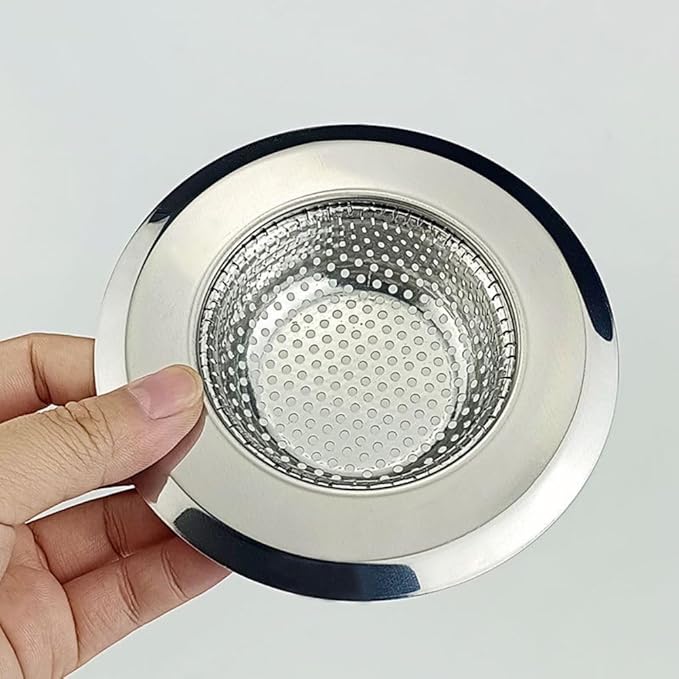 4 Pack Kitchen Sink Strainer Stainless Steel, Kitchen Sink Drain Strainer, Sink Strainers for Kitchen Sinks with Large Wide Rim 4.5" Diameter
