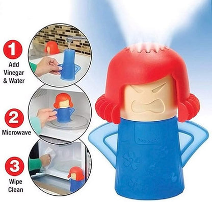 XSMENER Microwave Cleaner Angry Mom with Fridge Odor Absorber Cool Mom(2pcs) Cleaner Kitchen Gadget Tool Quickly removes stains and odors and Send a towel