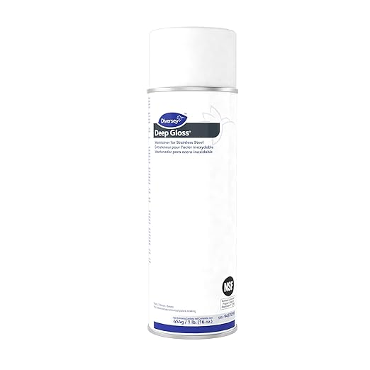 Diversey 94970590 Deep Gloss Maintainer for Stainless Steel, Cleans, Polishes & Protects, Aerosol Spray, 16-Ounce (Pack of 12)