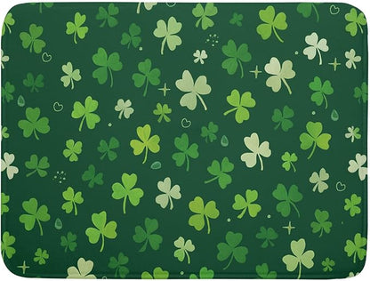 St Patrick's Day Dish Drying Mat 18 x 24 Inch With Absorbent Reversible Microfiber Green Lucky Shamrock Clover Drying Spring Dish Drainer Mat Fast Dry For Kitchen Dining Room Decor
