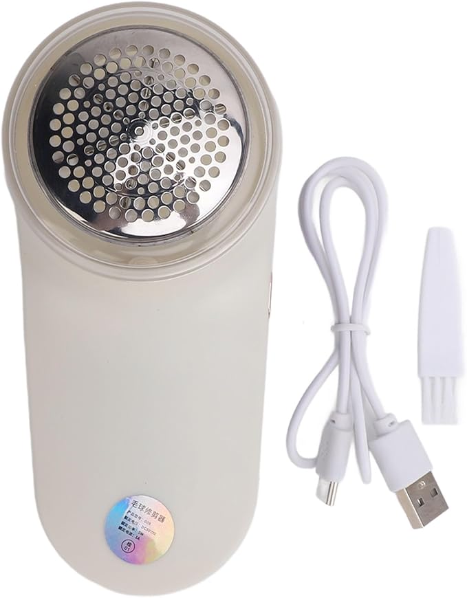 HEEPDD Fabric Shaver Electric Lint Remover with Digital Display, Lint Removers Digital Display, Heavy Duty ABS Plastic and Stainless Steel Vane/Wing for Clothes Furniture Sweater Couch (Cream White)