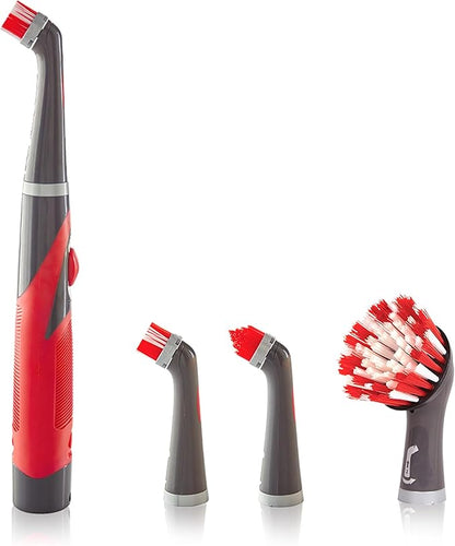 Rubbermaid Reveal Power Scrubber 5-Piece Kit, Cordless Electric Battery Powered Spin Scrub Brush, Water Resistant, for Home/Kitchen/Bathroom/Grout/Tile/Shower/Tub