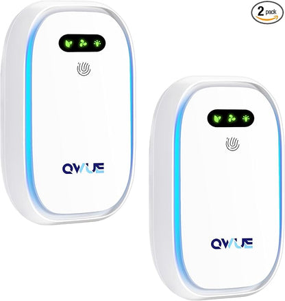 Air Ionizers with Warm Night Light (2 Pack), Plug in Negative Ion Air Purifier, Quiet Air Freshener for Odors, Smoke, Dust, Portable Air Purifiers for Home, Office, Bedroom, Bathroom, Mini Air Cleaner