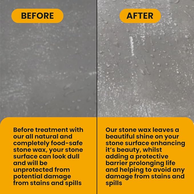 Rhoose Point Remedies Beeswax Polish for Stone & Concrete 7.0 Fl Oz – Cleans, Seals & Protects Natural & Man-Made Surfaces inc. Marble, Quartz, Granite, Slate, Ceramic.