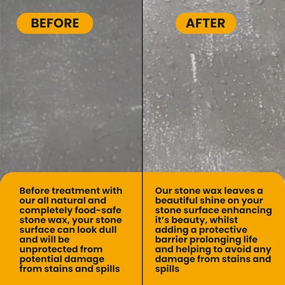 Rhoose Point Remedies Beeswax Polish for Stone & Concrete 7.0 Fl Oz – Cleans, Seals & Protects Natural & Man-Made Surfaces inc. Marble, Quartz, Granite, Slate, Ceramic.
