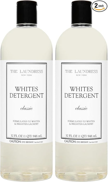The Laundress Whites Detergent, Concentrated Laundry Detergent Liquid, Whiten & Brighten Clothes, Tough on Stains, Classic Scent, 32 oz. (Pack of 2)