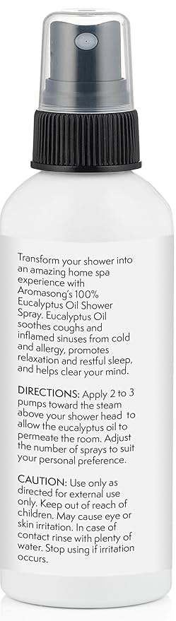 Aromasong Eucalyptus Shower Spray Aromatherapy, 100% Natural Eucalyptus Spray for Shower – Made in USA, Pure Essential Oil Mist for Sinus Relief & Spa-Like Steam, 4 fl oz | 2-Pack |