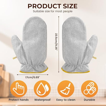 Steel Wire Dishwashing Glove, Glove for Kitchen Cleaning, Reusable Scrub Gloves