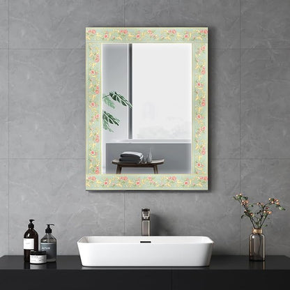 AbaBoorty 394"X4.1" Green Floral Wallpaper Border Decor Peel and Stick Wall Border Waterproof Tiles Sticker Wallpaper Self Adhesive Removable Wall Stickers for Bedroom Living Room Decor