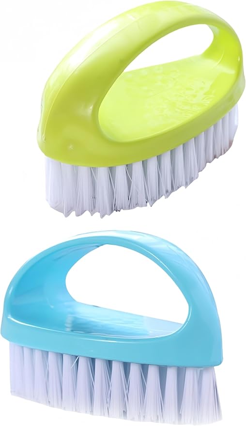 2Pack Heavy Duty Scrubbing Brushes, Stiff Nylon Bristles Scrubber Cleaner Brush Multi-Purpose Cleaning Brush, Durable Small Cleaning Brush for Bathroom/Sink/Kitchen/Bathtub/Floor