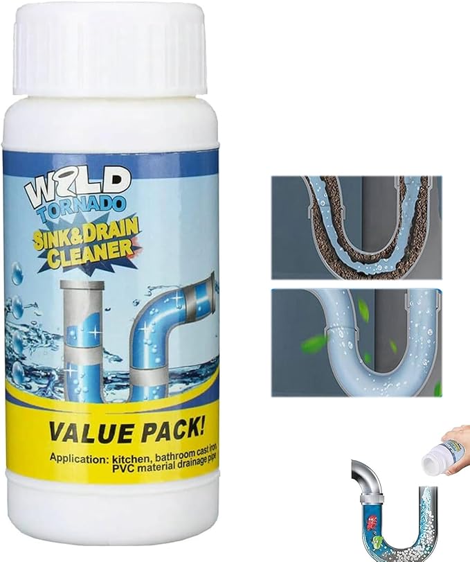 Upgrade Powerful Sink Drain Cleaner Powder - Powerful Sink and Drain Cleaner, Wild Sink and Drain Cleaner, Divine Cleaning Powder For Drains, for Kitchen Toilet Pipe Dredging (1pcs)