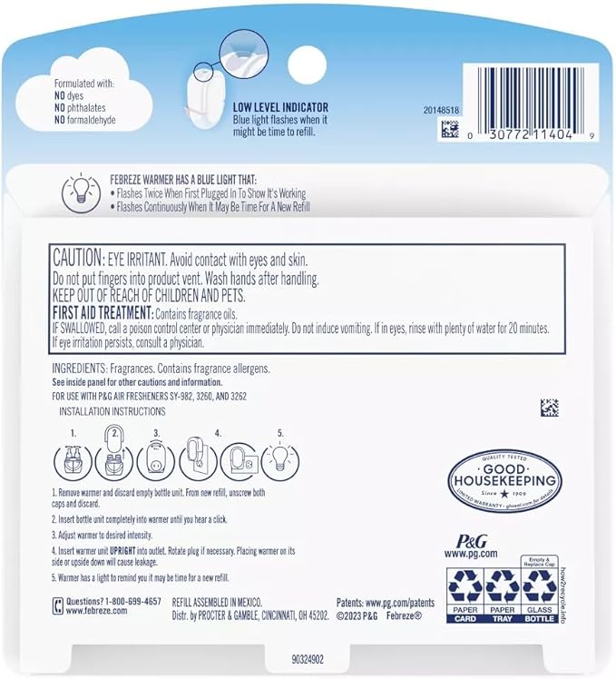 Febreze Plug with Fade Defy Technology Air Freshener - New Limited Edition - (2) of 0.87 fl oz Refills (Refresh & Energize)