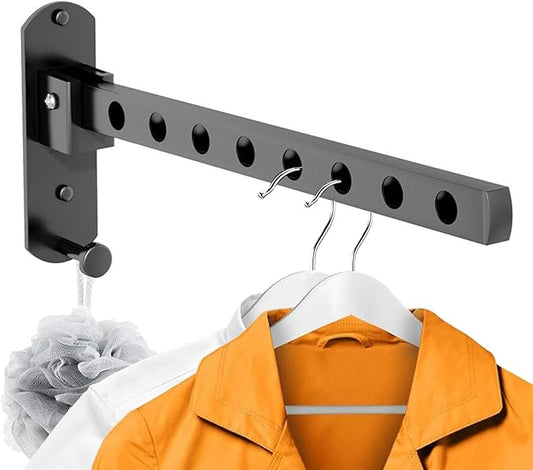Folding Clothes Airer, 90° Rotation, Folding Clothes Airer, Wall Mounted Clothes Drying Rack, Foldable Clothes Rack for Balcony, Laundry Room, Bathroom