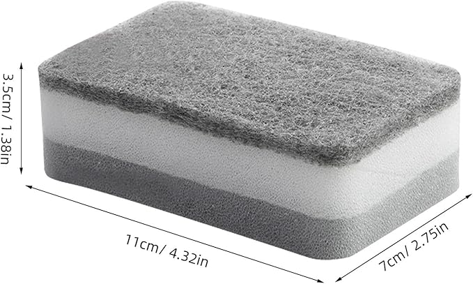 Housoutil 10 Pack Kitchen Dish Sponges 4.33X2.75X1.37 Inches - Multi-Purpose Water Absorbing Scrubbing Sponges for Dishwashing Pots Sinks and Kitchen Cleaning