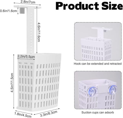 Toilet Tank Cleaning Tablet Holder, Hanging Holder with Adjustable Hook to Hang Toilet Cleaner Box, Can Collect Residue Inside the toilet, White