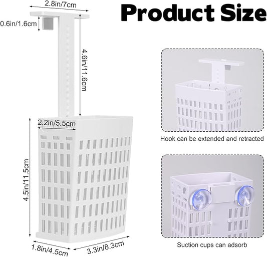 Toilet Tank Cleaning Tablet Holder, Hanging Holder with Adjustable Hook to Hang Toilet Cleaner Box, Can Collect Residue Inside the toilet, White