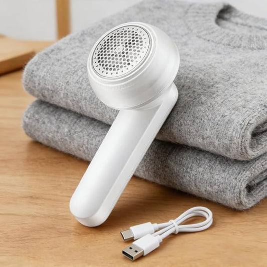 Rechargeable Fabric Shaver for Clothing 2026, Type-C Electric Lint Remover Sweater Fast Shaver for Pilling Clothes, Fuzz Fabric, Hairballs, Blankets, Home Decor (White)