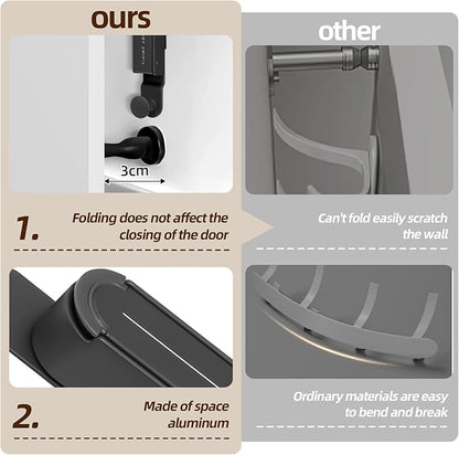 Portable Folding Clothes Drying Rack Over The Door Hooks Hanger Retractable Towel Racks Space Saving Hanging Storage Hanger Laundry Rack for Travel, Behind Back of Door, Bathroom, Coat, Bag