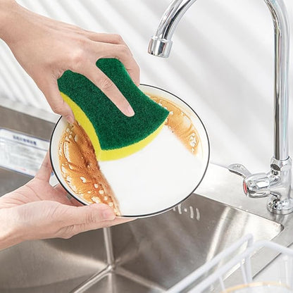 24 Pack Kitchen Cleaning Sponges Heavy Duty Scrub Sponges for Grease & Stains, High-Density Durable Dishwashing Scrubber Pads, Non-Scratch Sponge for Dishes/Countertops/Utensils