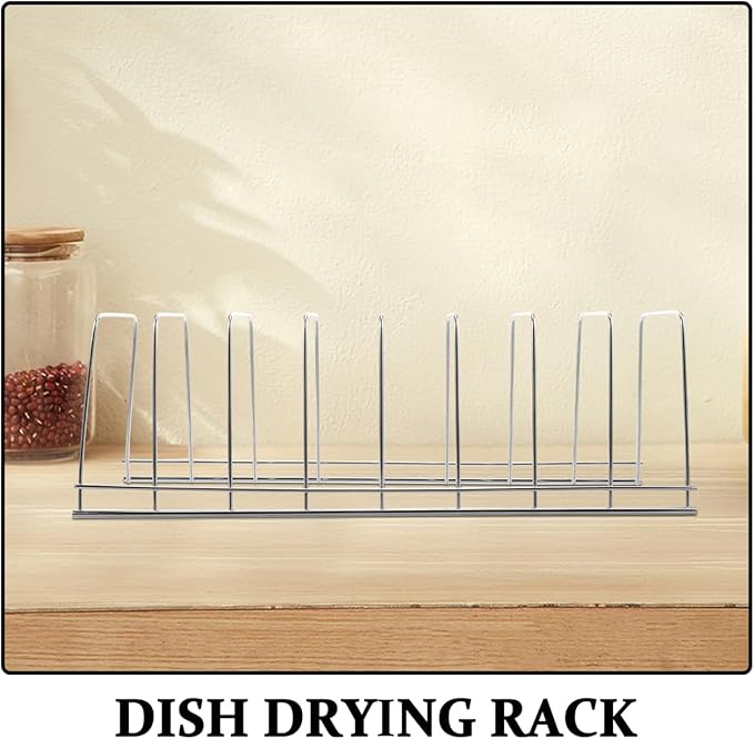 SOLUSTRE Stainless Steel Kitchen Dish Drying Rack with Utensil Holder and Drain Tray Bowl and Plate Storage Organizer for Countertop Sink Area Stable Non-Tip Design 11.81X3.93X3.74 Inches