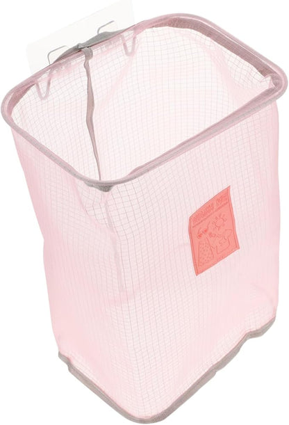 Healifty Wall-mounted Laundry Basket with Nail Hook for Space-saving Clothes Storage Bathroom Apartments Mesh Organizer