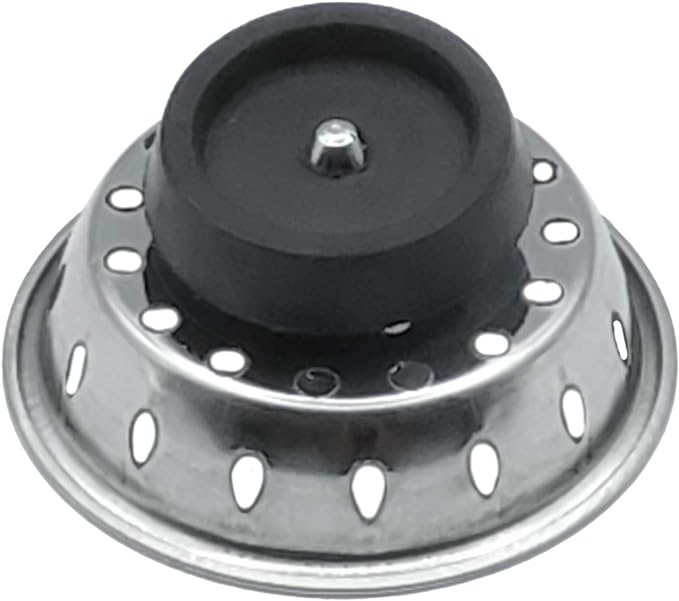 VIVA Kitchen Sink Strainer, Stainless Steel Basket Strainer Replacement, 3.5 Inch, Rubber Stopper, Chrome, Indoor Outdoor Use