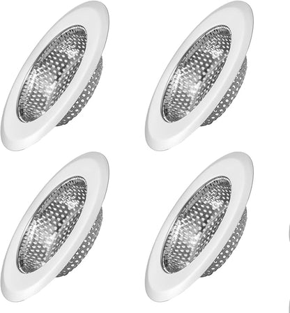Kitchen Sink Drain Strainer Sink Stainless Steel Protectors for Kitchen Sink Stopper Dishwasher Safe Catcher Basket Cover Filter Trap Screen Large Wide Rim 11.5cm/4.5" Diameter (2.75in)