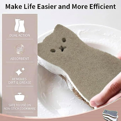 Kitchen Sponges Reusable, Dish Sponge for Washing Dishes, Compostable Sponges for Cleaning Dishwashing, Natural Wood Pulp Scouring Pad, Household Cellulose Scrub Sponge Heavy Duty (Kitchen sponges-6)