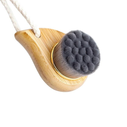 Rosette Bamboo Charcoal Fiber Face Brushes Soft Facial Cleanser Facial Skin Care Tool pore cleaner Exfoliate Brush Bamboo Handle (gray)