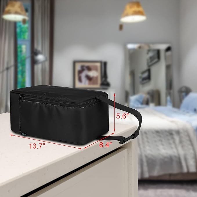 Beautyflier Travel Steam Iron Bag for Conair Handheld Garment Steamer, Portable Handheld Design Steamer Carrying Case Holder Iron Case Organizer with Hanging Buckle Strap, Bag Only (Black)