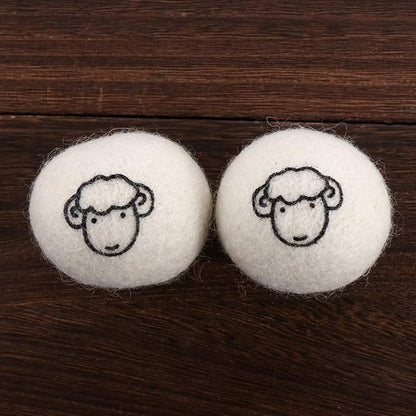 Generic Reusable Wool Dryer Balls Fabric Softener Ball Wool Laundry Ball Reducing Clothing Wrinkles,Saving Drying Time and Fabric Fluffier(2 pcs-no Pattern), AM17CD0ADMWUS