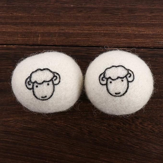 Generic Reusable Wool Dryer Balls Fabric Softener Ball Wool Laundry Ball Reducing Clothing Wrinkles,Saving Drying Time and Fabric Fluffier(6 pcs-with Pattern), AM17CD0AED2US*3