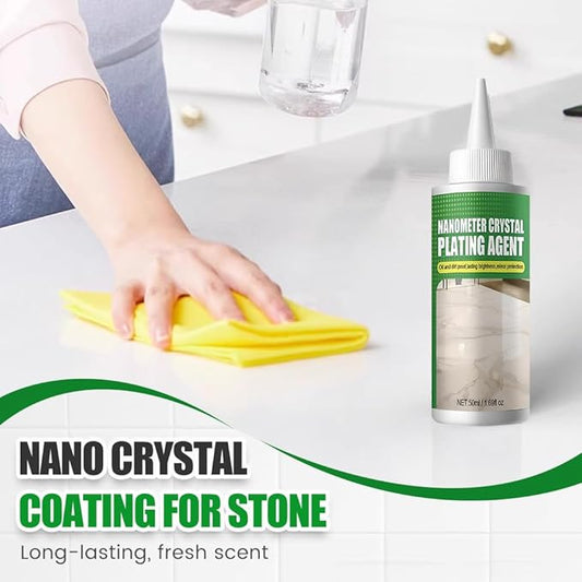Upgrade Nano Crystal Coating Agent For Tile & Furniture, Granite Countertop Cleaner and Sealer with Protection, Quartz Marble Stone Polish Cleaner for Permanent Hold & Shine Effect Fast Drying (2Pcs)