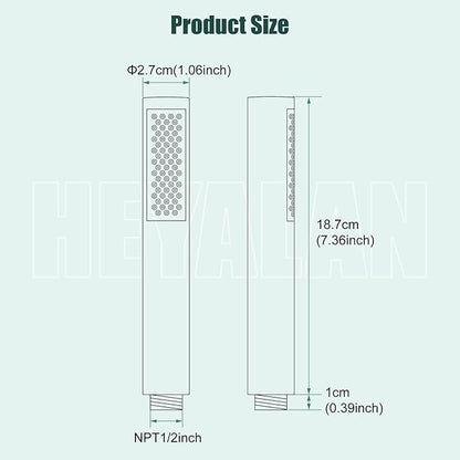 Heyalan Hand Held Shower Wand, High Pressure Handheld Head with Strong Flow, Luxury Spray for Bathroom,Single Function,Polished Chrome
