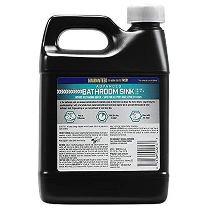 Zep Advanced Bathroom Sink Drain Opener Gel - 32 Ounce - U49310 - Formulated for Toothpaste, Shave Cream, Hair, Soap and Makeup
