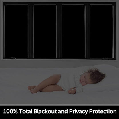 HIDBEA Mirror Blackout Window Film,100% Light Blocking Room Darkening Window Privacy Film,Mirror Glass Window Film Heat Control, Removable Window Cover Tint for Day Sleep (Mirror Black,17.5in x 6.5ft)
