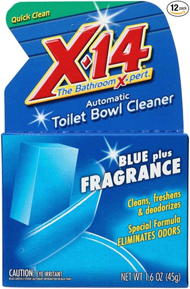 X-14 Blue Plus Fragrance Automatic Toilet Bowl Cleaner, 1.6 OZ [12-PACK]