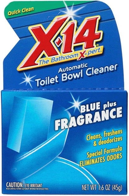 X-14 Blue Plus Fragrance Automatic Toilet Bowl Cleaner, 1.6 OZ [12-PACK]