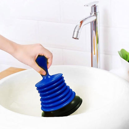 Meadow Lane Small 7" Sink Plunger - Mini Clog Remover for Kitchen & Bathroom Sink Drains - Hand Ergonomic, Space-Saving & Powerful Suction - Universal Fit, Commercial Grade, Blue/White, 2-Pack