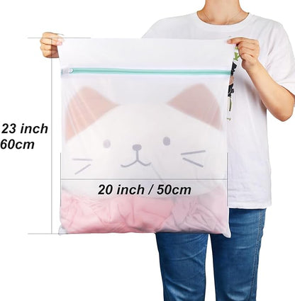 Tenn Well 3PCS Mesh Laundry Bags, 20 x 23 Inches Large Lingerie Bags for Washing Delicates, Garments, Bath Towels, Dirty Clothes, Socks, Toys, Travel