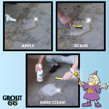 Grout66: Grout and Tile Cleaner with Low-Odor, Non-Fuming Formula Ideal for Heavy-Duty Cleaning, Quick Touch-Ups, and Tile Maintenance. This Three Quarts Kit ensures Effortless Cleaning.