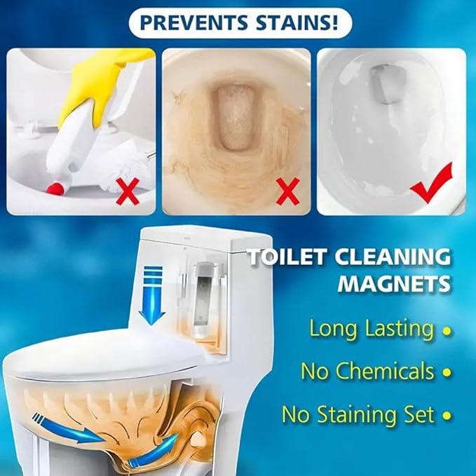 Toilet Magnets for Tank, Long Lasting Magnetic Tank Cleaner, No Chemicals No Staining Cleaning Supplies, for Household Bathroom (1PCS)