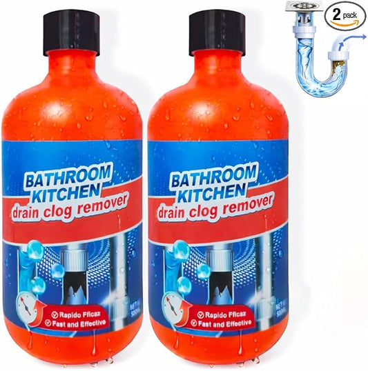 Drain Clog Remover, Liquid Plumber Drain Cleaner, Sink Cleaner Garbage Disposal and Deodorizer, Pipe Cleaners for Shower or Sink Drains, Professional Toilet Unclogs and Removes Hair, Blockage (2 pcs)